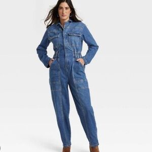 Women's Long Sleeve Denim Jumpsuit - Universal Thread